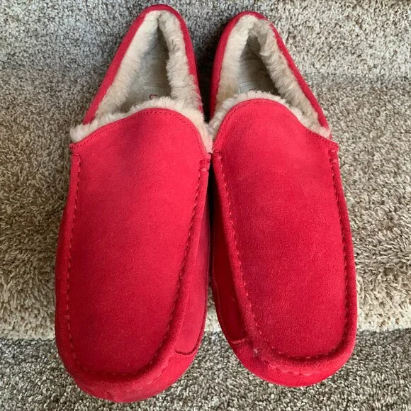 Ugg Men\'s Ascot 1101110 Red Suede Moc Toe Slip-On Slipper NEW UGG Men main image 2